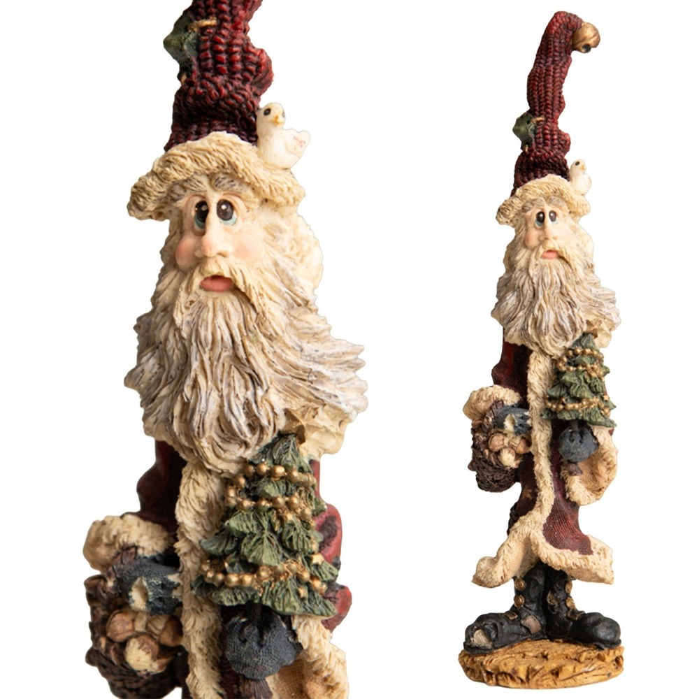 VTG 90s Boyds Bears Old World Santa Folkstone Collection Whimsical Rustic Winter